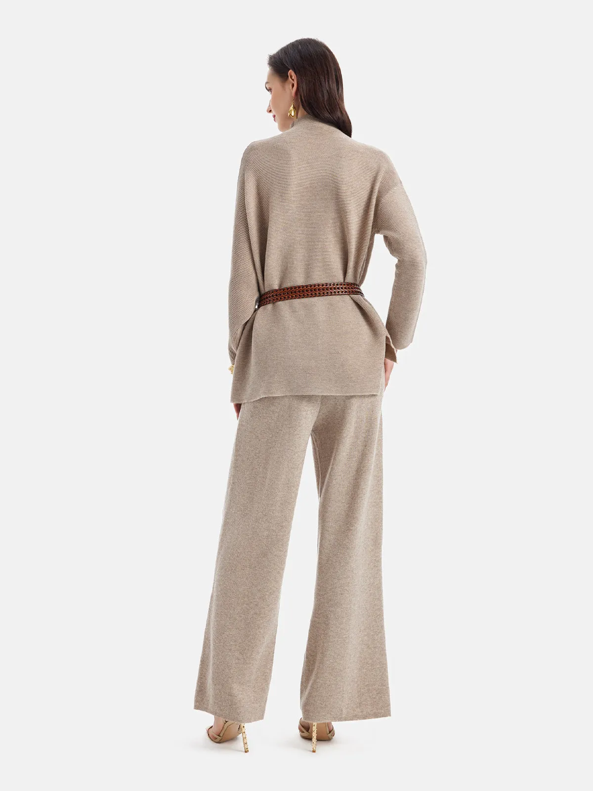 Wool Knit Wide-Leg Pants