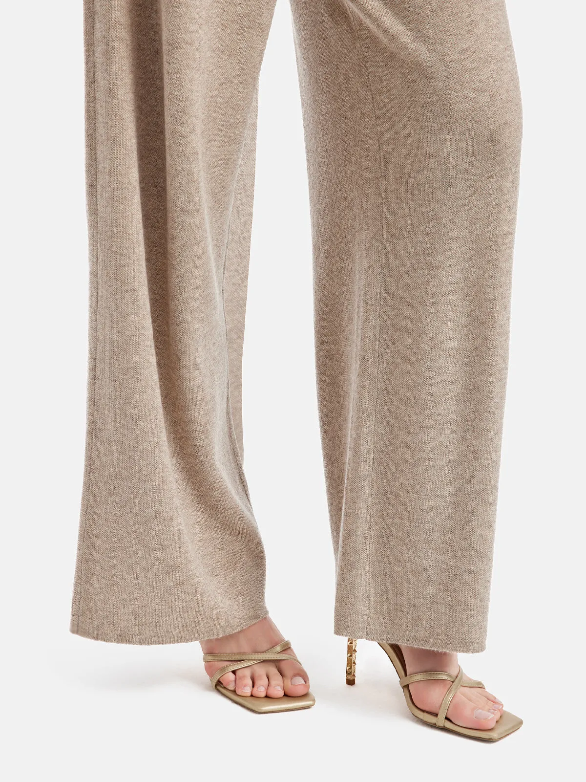 Wool Knit Wide-Leg Pants